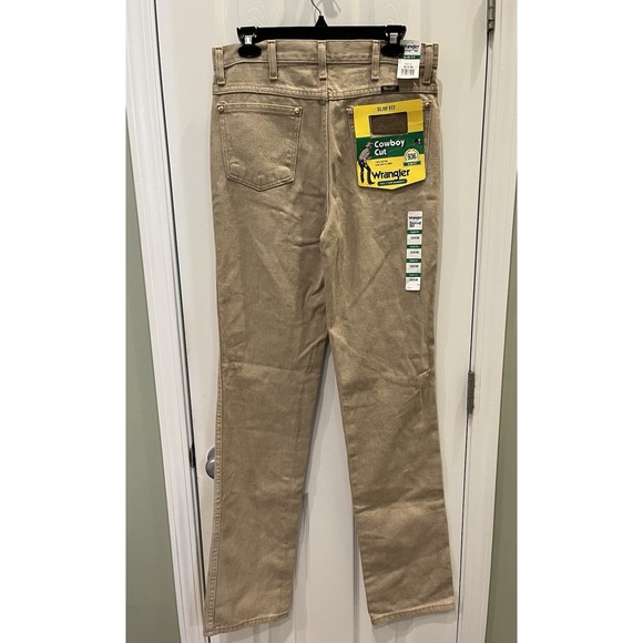 NWT Wrangler Cowboy Cut Slim Fit 936 32x36 Tan Denim Jeans Straight Leg - Picture 1 of 5
